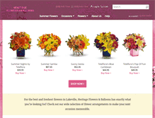 Tablet Screenshot of heritageflowersandballoons.com